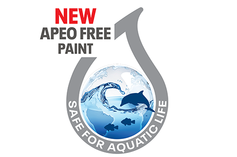 The APEO FREE logo that appears on the Plascon TradePro Roof & More packaging.