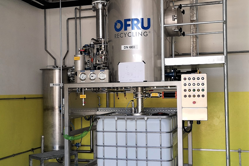 The OFRU ASC500 distillation device enables the processing of dirty solvents